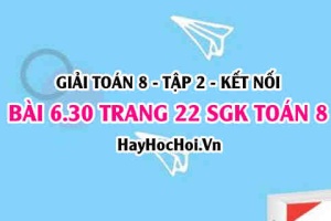 Bài 6.30 trang 22 Toán 8 Tập 2 Kết nối tri thức